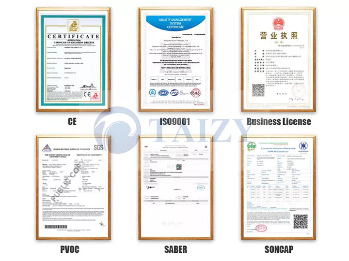 Taizy certificates and honors