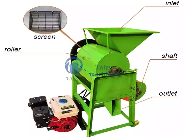 groundnut shell-off machine structure